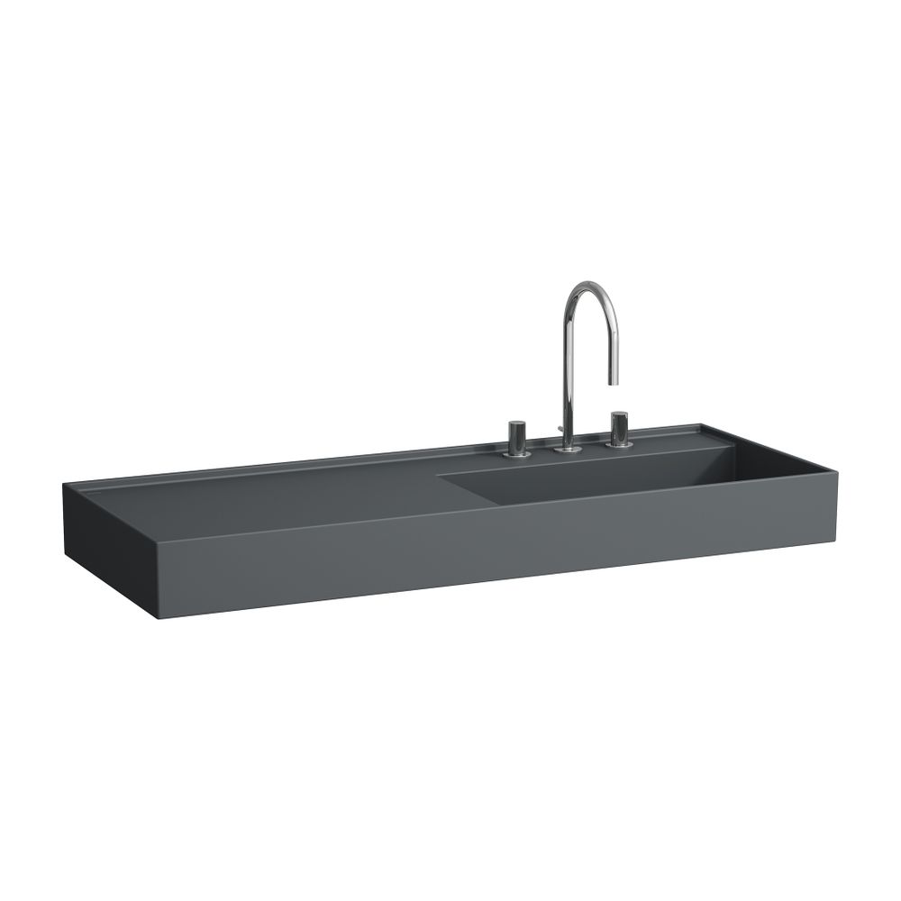 Laufen Waschtisch Kartell 460x1200x150mm, Mattgraphit, 2 Hahnlöcher, ohne Überla... LAUFEN-H8133337588151 7612738987329 (Abb. 1)