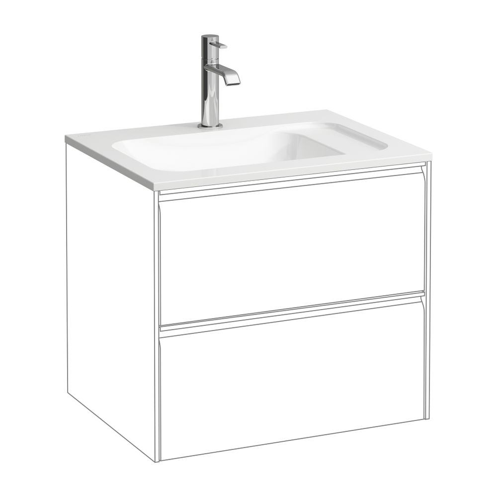 Laufen Möbelwaschtisch Slim, MEDA, 445x575x130mm, Mattweiß, aus Marbond, Ablage ... LAUFEN-H8141137571111 7612738097363 (Abb. 2)
