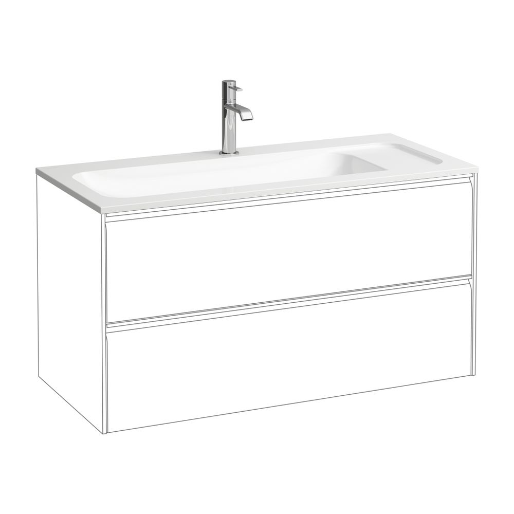 Laufen Möbelwaschtisch Slim, MEDA, 445x975x130mm, Mattweiß, aus Marbond, Ablage ... LAUFEN-H8141187571111 7612738097400 (Abb. 2)