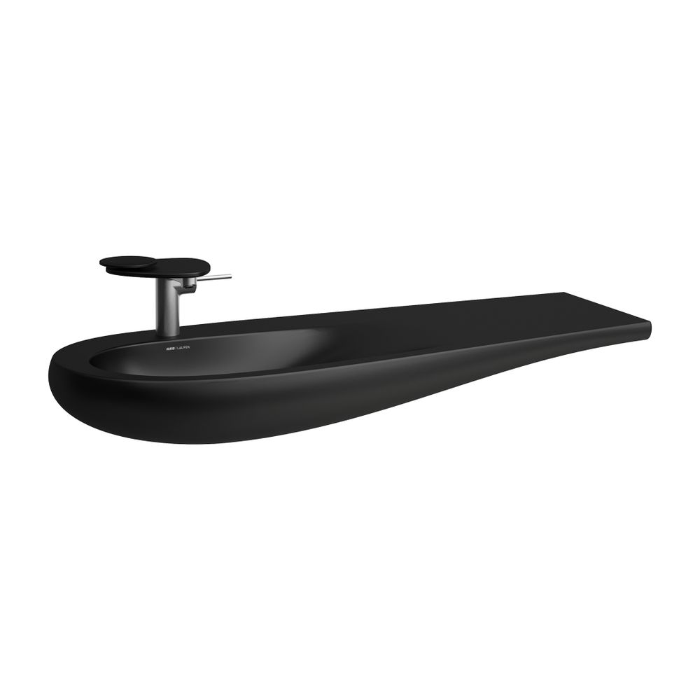 Laufen Möbelwaschtisch, Ilbagnoalessi, 500x1200x165mm, Mattschwarz, Abl. rechts,... LAUFEN-H8149737161091 7612738078911 (Abb. 1)