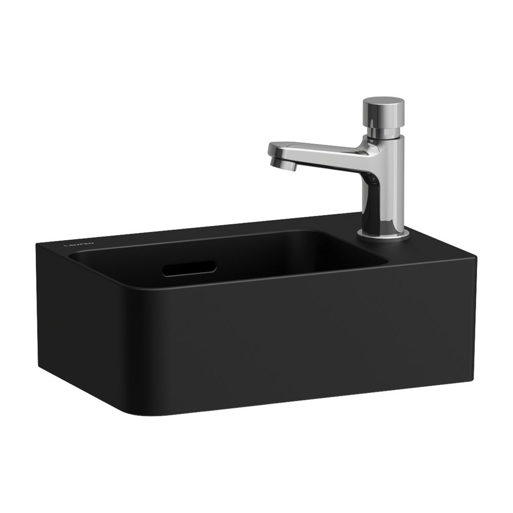 Laufen Handwaschbecken VAL 220x340x135mm, Mattschwarz, asymmetrisch 1 Hahnloch, ... LAUFEN-H8152807161141 7612738034368 (Abb. 1)
