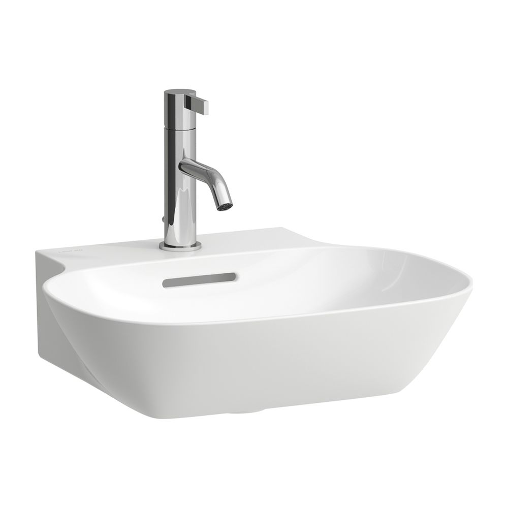 Laufen Aufsatzhandwaschbecken INO 450x410x145mm, Weiß, 1 Hahnloch, mit Überlauf... LAUFEN-H8163000001041 7612738343200 (Abb. 1)