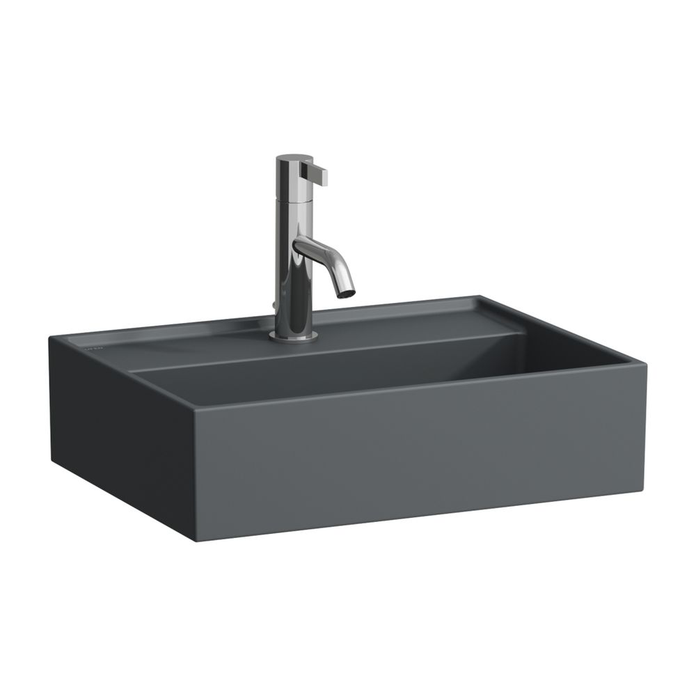 Laufen Aufsatzhandwaschbecken Kartell 340x450x140mm, Mattgraphit, 1 Hahnloch, oh... LAUFEN-H8183307581561 7612738012113 (Abb. 1)