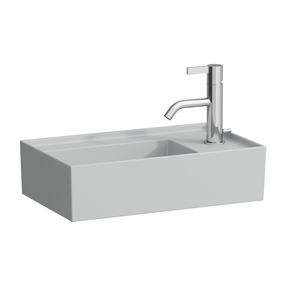 Laufen Handwaschbecken Kartell 280x460x150mm, Mattgrau, asymmetrisch, ohne Hahnl... LAUFEN-H8153347591121 7612738340872 (Abb. 1)
