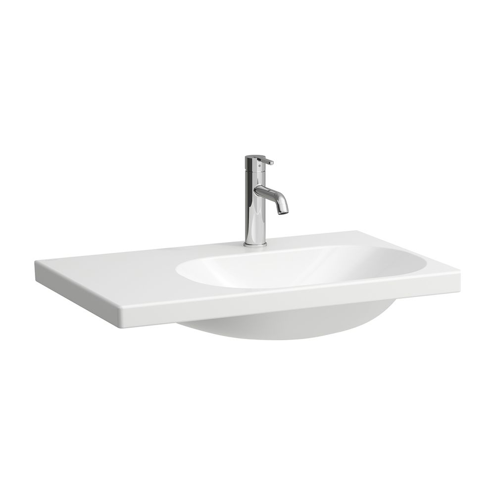 Laufen Waschtisch LUA 460x750x180mm, Weiß LCC, asymmetrisch Becken rechts 1 Hahn... LAUFEN-H8170854001111 7612738019723 (Abb. 1)