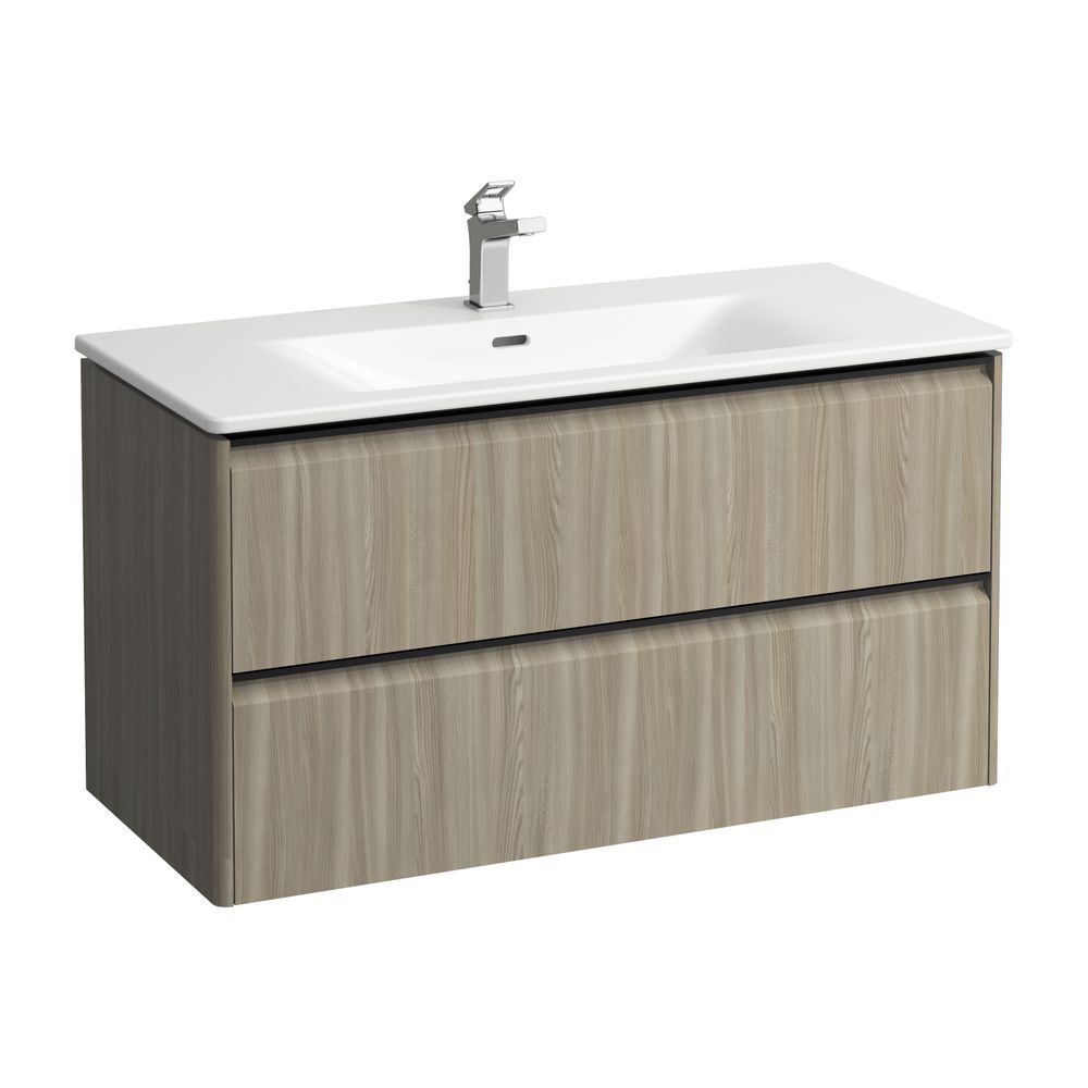 Laufen Waschtisch mit Unterbau Palace SET 450x1000x545mm, Ulme hell/Schwarz/Weiß... LAUFEN-H8617072621041 7612738950538 (Abb. 1)