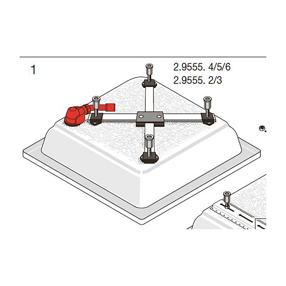 Laufen Duschwannenfuß Höhe 125-185mm, für Platina Duschwannen 800-900mm... LAUFEN-H2955520000001 4014804481299 (Abb. 1)