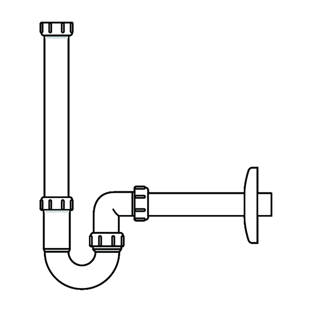 Laufen Siphon DN 32 Ilbagnoalessi mit verlängertem Ablaufrohr, Weiß... LAUFEN-H8940670000001 4014804734357 (Abb. 1)