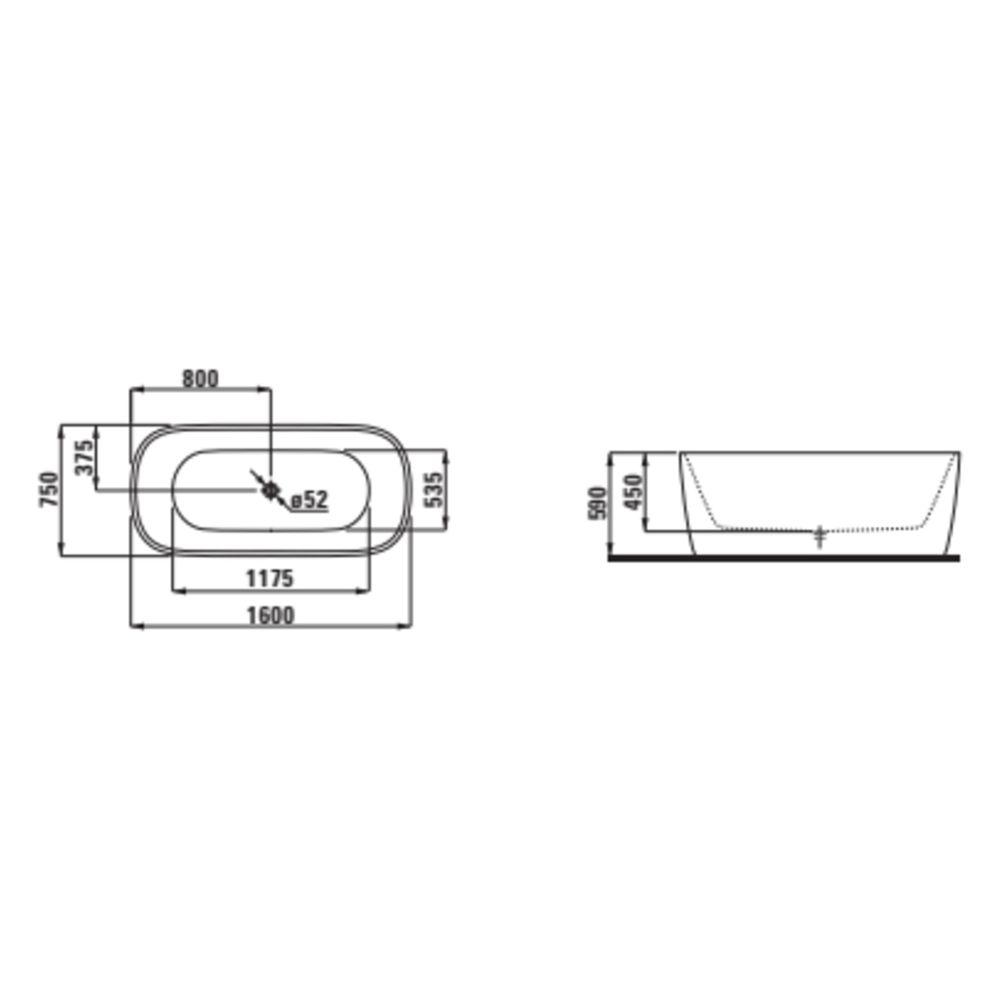 Laufen Badewanne freistehend Meda 1600x750x590mm, oval, Marbond, Kupfer/Weiß glä... LAUFEN-H2211121900001 7612738173067 (Abb. 4)