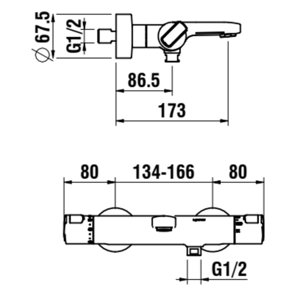 Laufen Thermostatischer Bademischer CityPro, Ausladung 173mm, DN 15, Chrom... LAUFEN-HF500960100600 7612738993856 (Abb. 2)