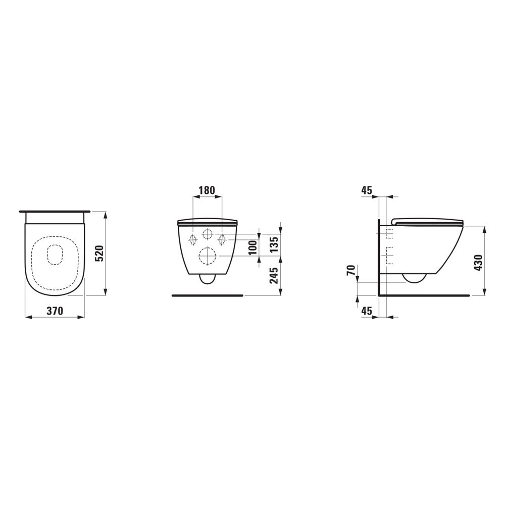 Laufen Tiefspül-WC Set wandhängend Lua, spülrandlos, Advanced, Silent Flush, Wei... LAUFEN-H8660820000001 7612738159511 (Abb. 2)