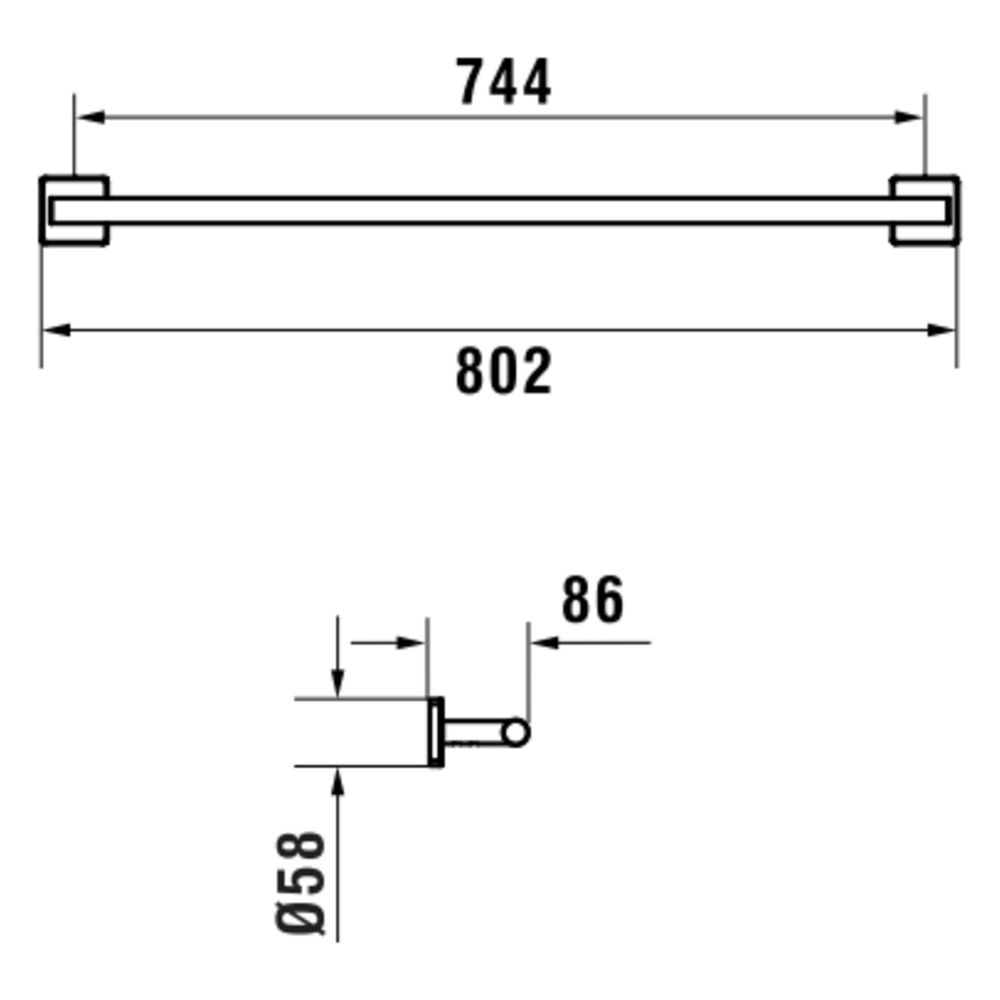 Laufen Handtuchstange Niara S, Länge 80cm, Bohren oder Kleben, inkl. Schrauben, ... LAUFEN-H3810721630011 7612738105105 (Abb. 2)
