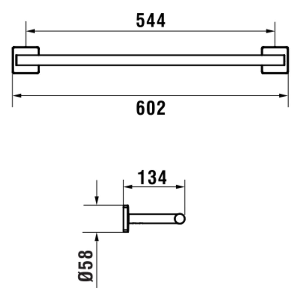 Laufen Handtuchstange doppelt Niara S, Länge 60cm, Bohren oder Kleben, inkl. Sch... LAUFEN-H3810720040021 7612738105037 (Abb. 2)