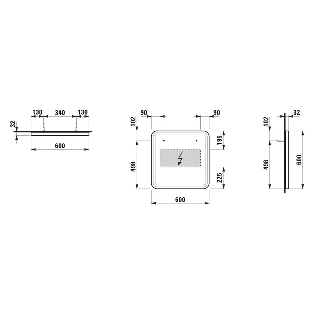 Laufen Spiegel Base 2.0 600x600mm, quadratisch, LED-Beleuchtung, 1 Sensorschalte... LAUFEN-H4443801084501 7612738151638 (Abb. 3)