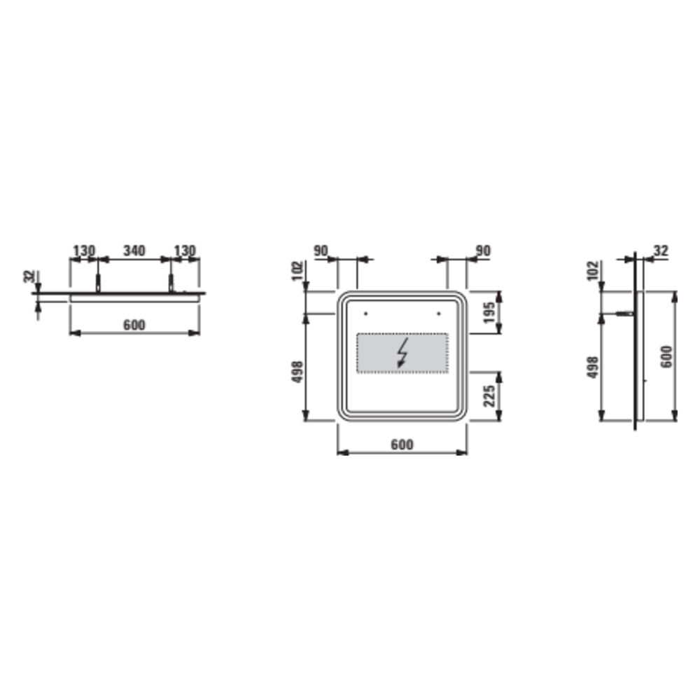 Laufen Spiegel Base 2.0 600x600mm, quadratisch, LED-Beleuchtung, 1 Sensorschalte... LAUFEN-H4443801084501 7612738151638 (Abb. 4)