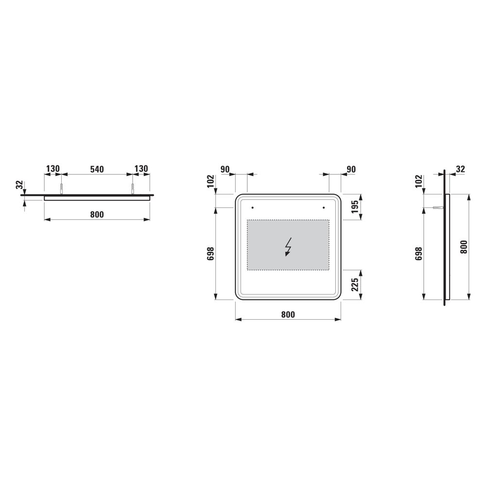 Laufen Spiegel Base 2.0 800x800mm, quadratisch, LED-Beleuchtung, 1 Sensorschalte... LAUFEN-H4443811084501 7612738151645 (Abb. 3)
