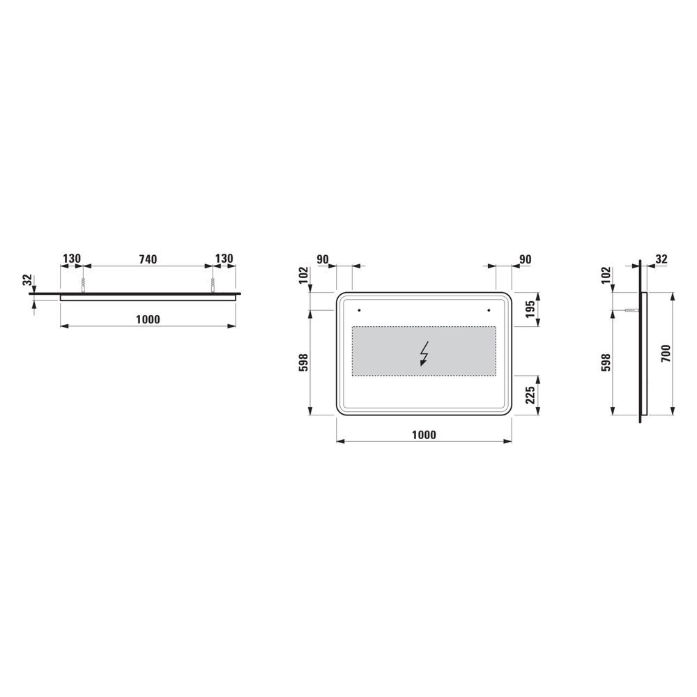 Laufen Spiegel Base 2.0 1000x700mm, eckig, LED-Beleuchtung, 1 Sensorschalter, Sc... LAUFEN-H4443821084501 7612738151652 (Abb. 3)