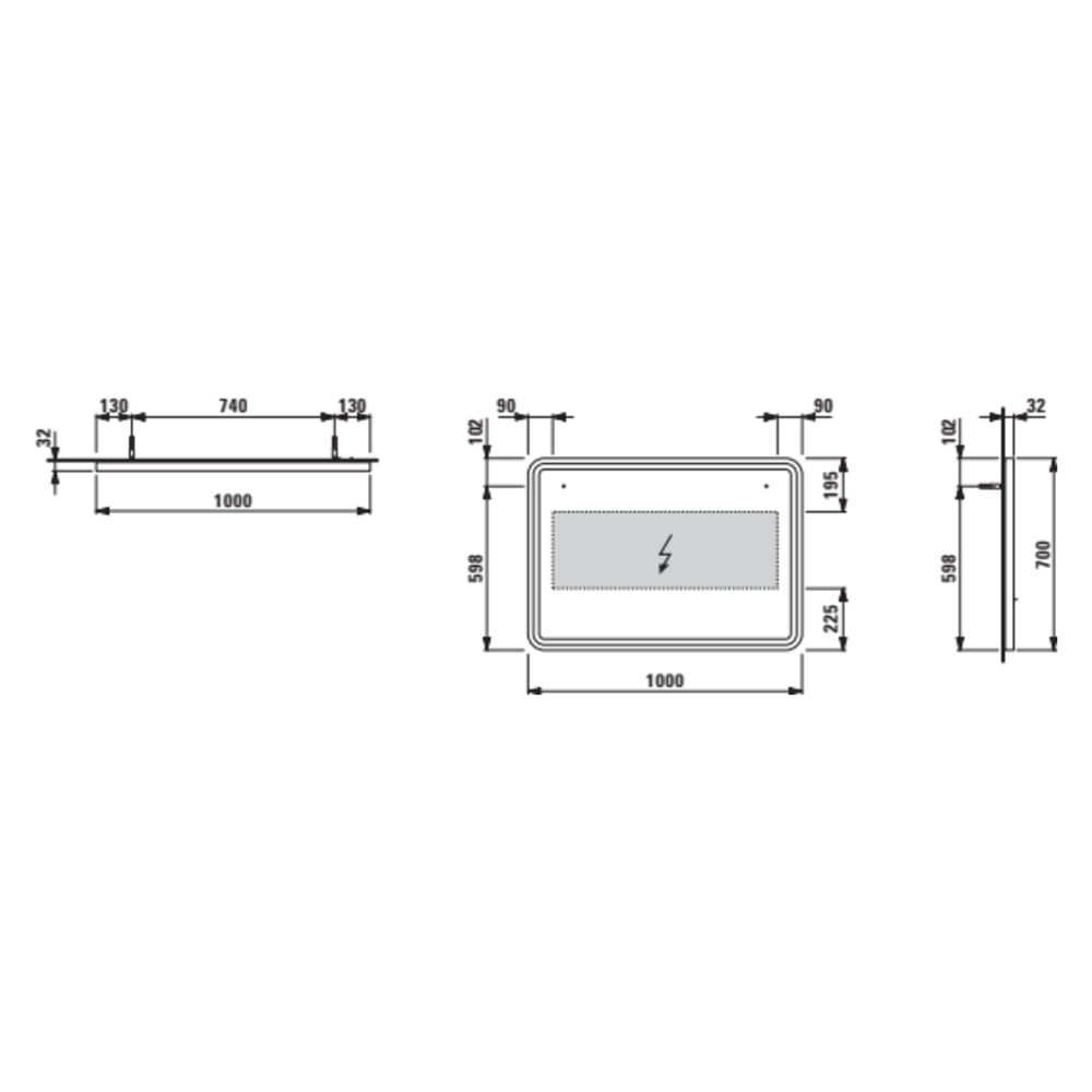 Laufen Spiegel Base 2.0 1000x700mm, eckig, LED-Beleuchtung, 1 Sensorschalter, Sc... LAUFEN-H4443821084501 7612738151652 (Abb. 4)