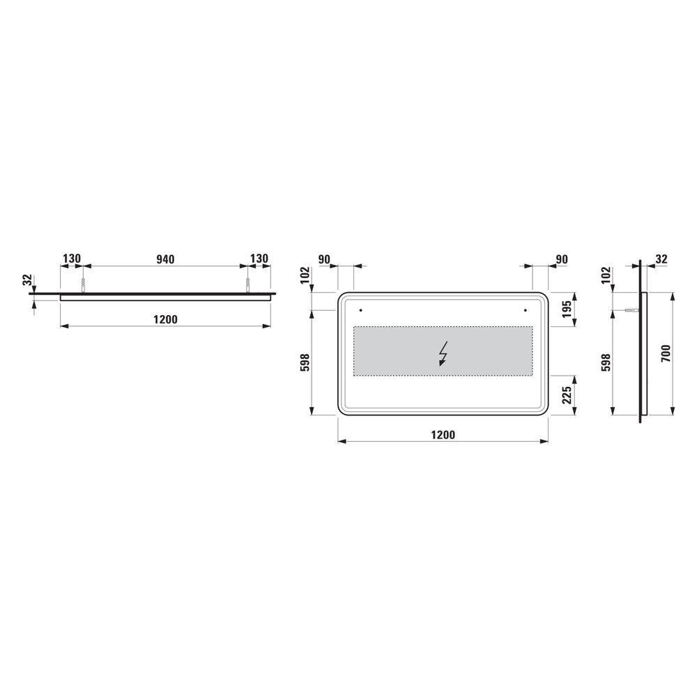 Laufen Spiegel Base 2.0 1200x700mm, eckig, LED-Beleuchtung, 1 Sensorschalter, Sc... LAUFEN-H4443831084501 7612738151669 (Abb. 3)