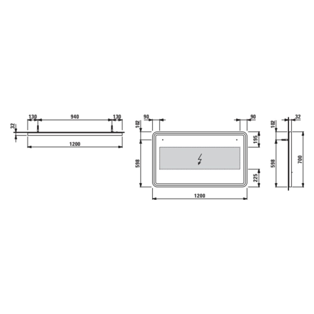 Laufen Spiegel Base 2.0 1200x700mm, eckig, LED-Beleuchtung, 1 Sensorschalter, Sc... LAUFEN-H4443831084501 7612738151669 (Abb. 4)