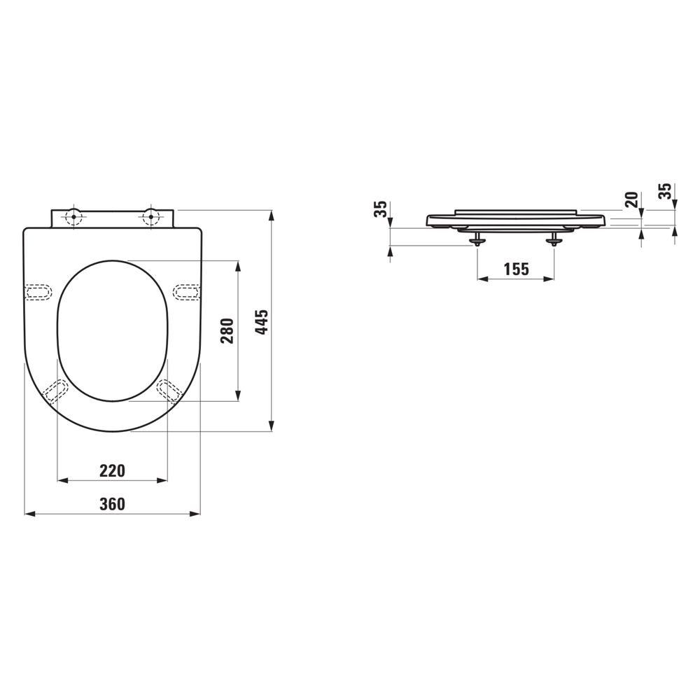 Laufen WC-Sitz Pro X, abnehmbar, mit Absenkautomatik, Scharniere Edelstahl, Schw... LAUFEN-H8918647160001 7612738151867 (Abb. 3)