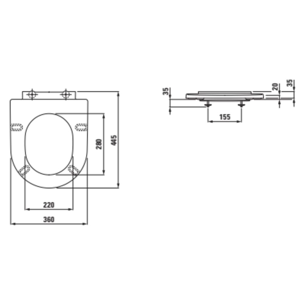 Laufen WC-Sitz Pro X, abnehmbar, mit Absenkautomatik, Scharniere Edelstahl, Schw... LAUFEN-H8918647160001 7612738151867 (Abb. 4)