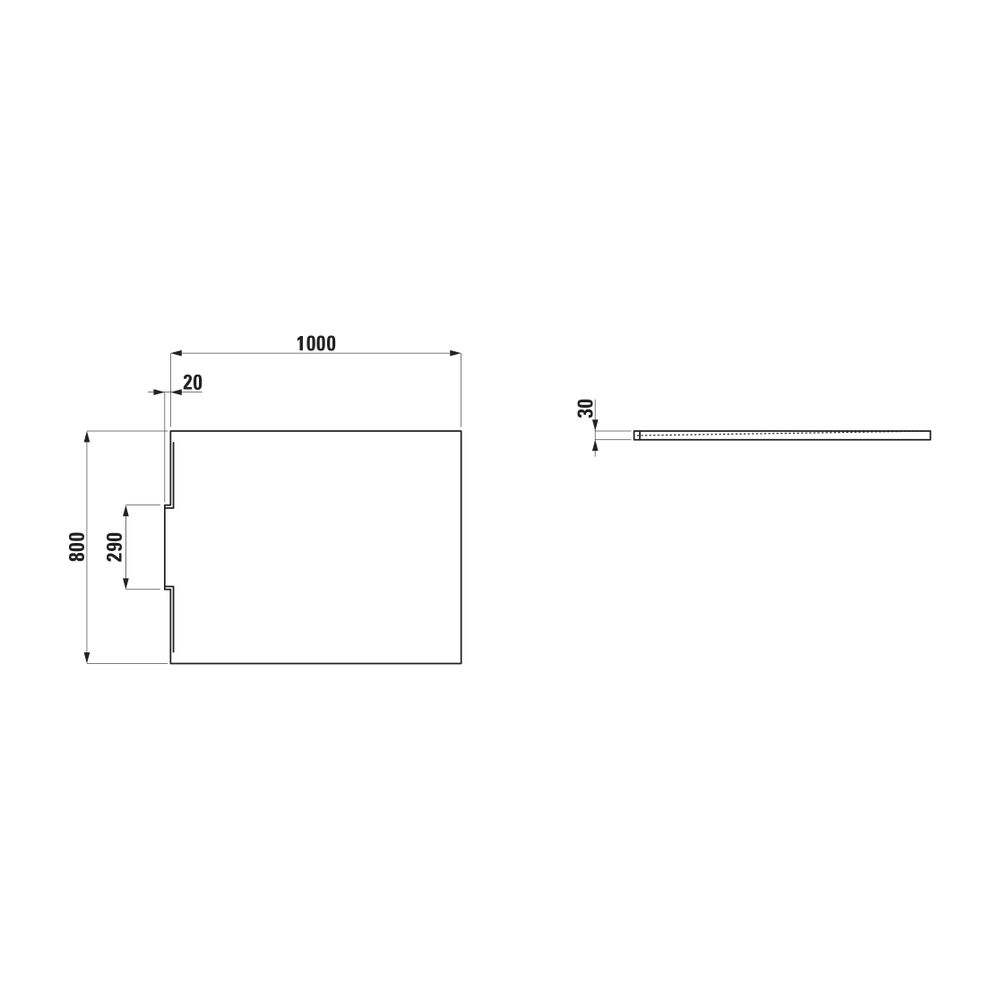 Laufen Duschwanne NIA 800x1000x30mm, Betongrau, aus Marbond, mit Wandablauf... LAUFEN-H2100320790001 7612738112387 (Abb. 2)
