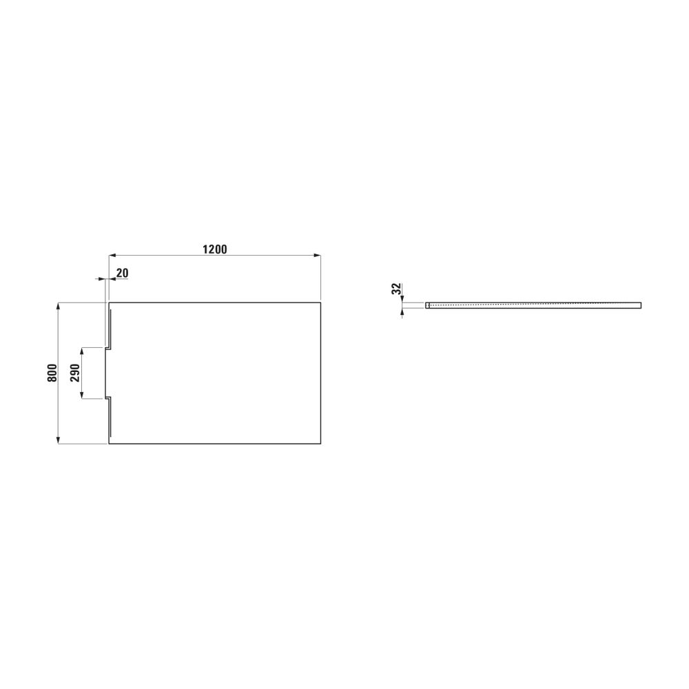Laufen Duschwanne NIA 800x1200x32mm, Caffè, aus Marbond, mit Wandablauf... LAUFEN-H2100331290001 7612738112530 (Abb. 2)