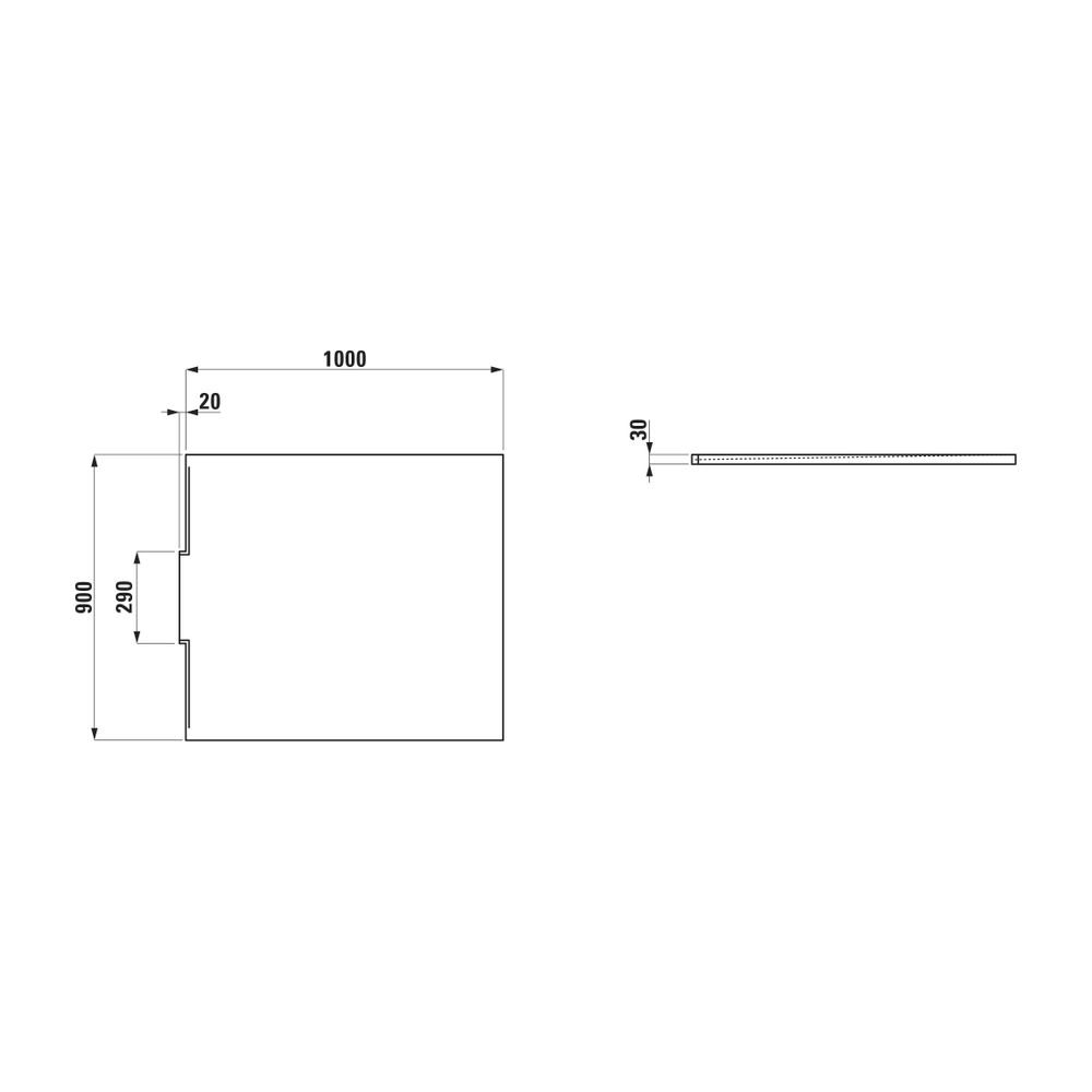 Laufen Duschwanne NIA 900x1000x30mm, Betongrau, aus Marbond, mit Wandablauf... LAUFEN-H2100360790001 7612738112066 (Abb. 2)