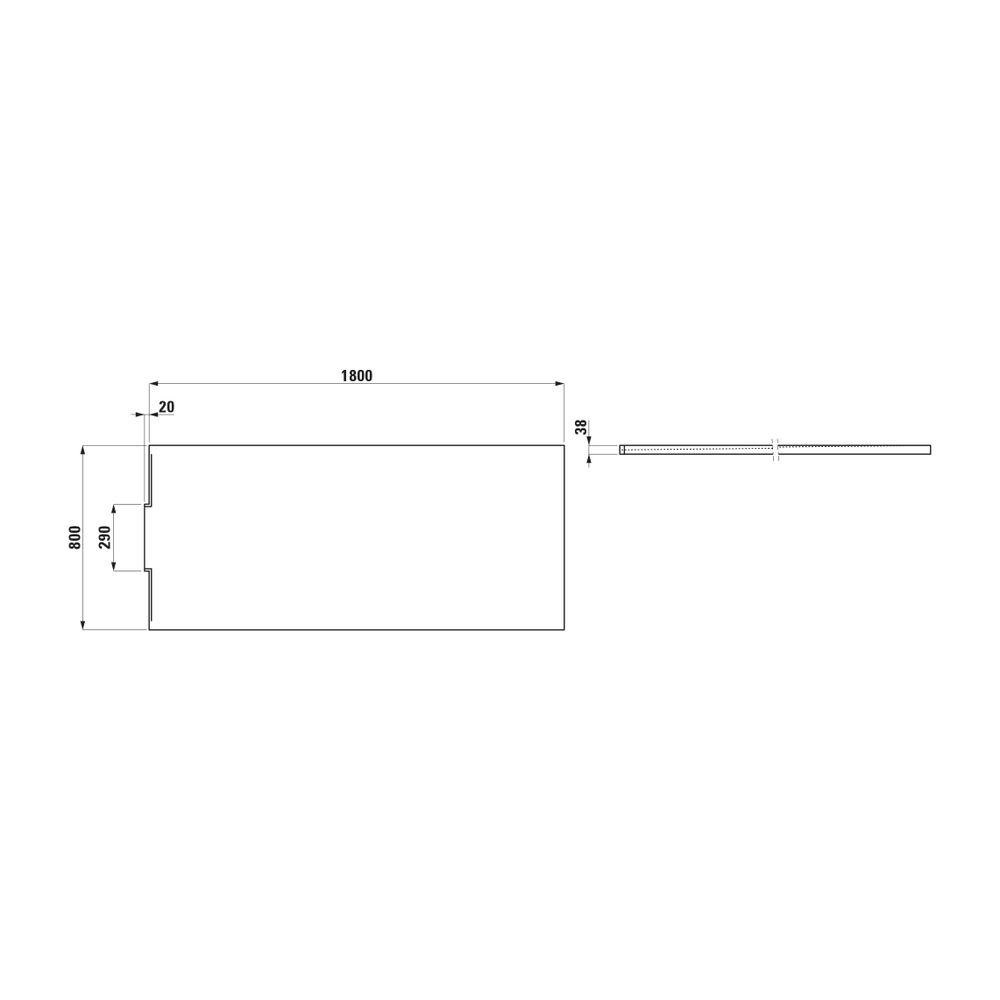 Laufen Duschwanne NIA 800x1800x38mm, Betongrau, aus Marbond, mit Wandablauf... LAUFEN-H2110310790001 7612738112264 (Abb. 2)