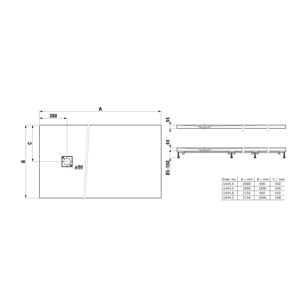 Laufen Duschwanne Laufen Solutions 100x2150x44mm, Weiß, aus Marbond, Ablauf seit... LAUFEN-H2164430000001 7612738902780 (Abb. 2)
