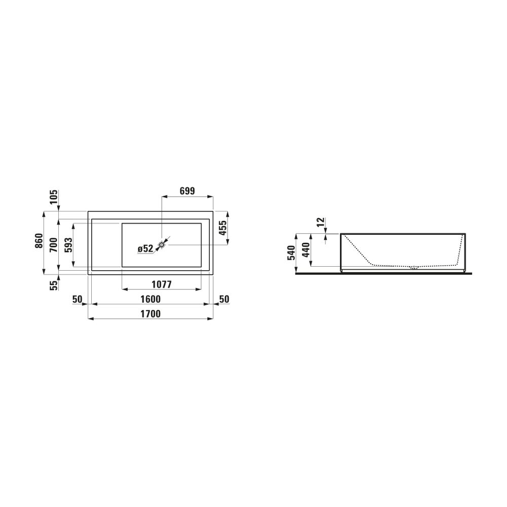 Laufen freistehende Badewanne Kartell, LED-Beleuchtung 860x1700x440mm, Weiß, aus... LAUFEN-H2233320006161 7612738299484 (Abb. 3)
