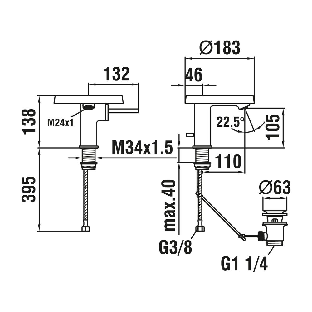 Laufen Einhebel-Waschtischmischer mit Deko-Disk, transparent, Kartell Festauslau... LAUFEN-H3113310041111 7612742481158 (Abb. 2)