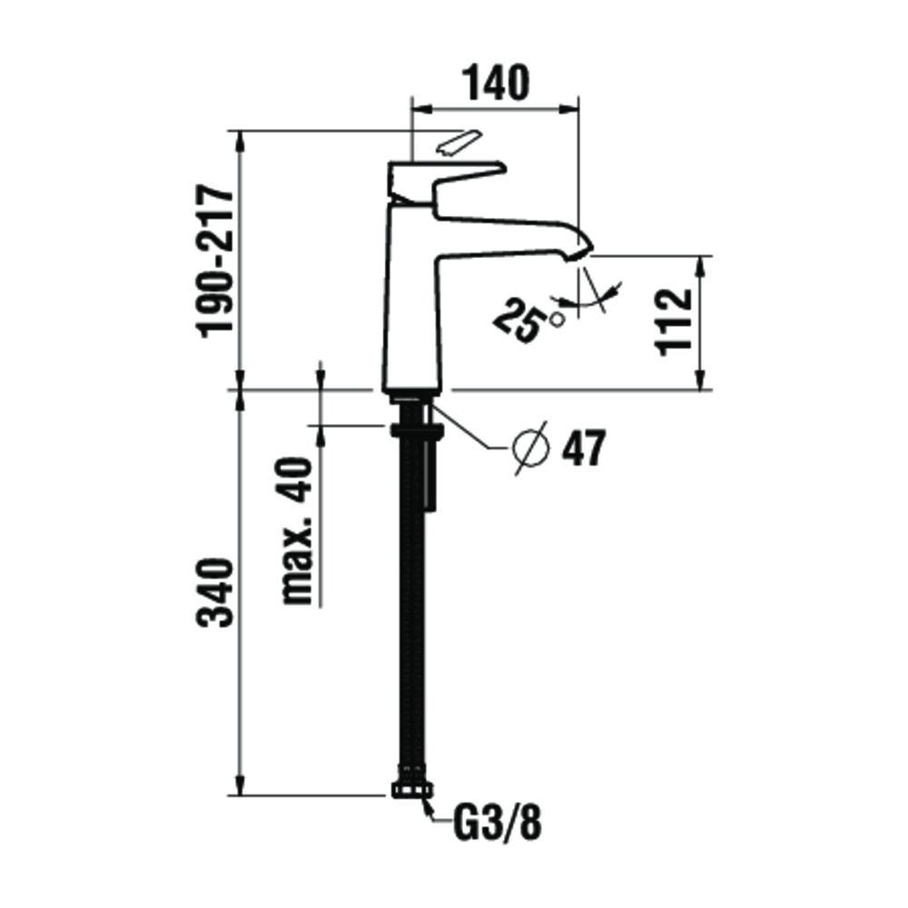 Laufen Einhebel-Waschtischmischer, ohne Ablaufventil, halbhohe Ausführung Pure F... LAUFEN-HF901704100000 7612738997632 (Abb. 2)
