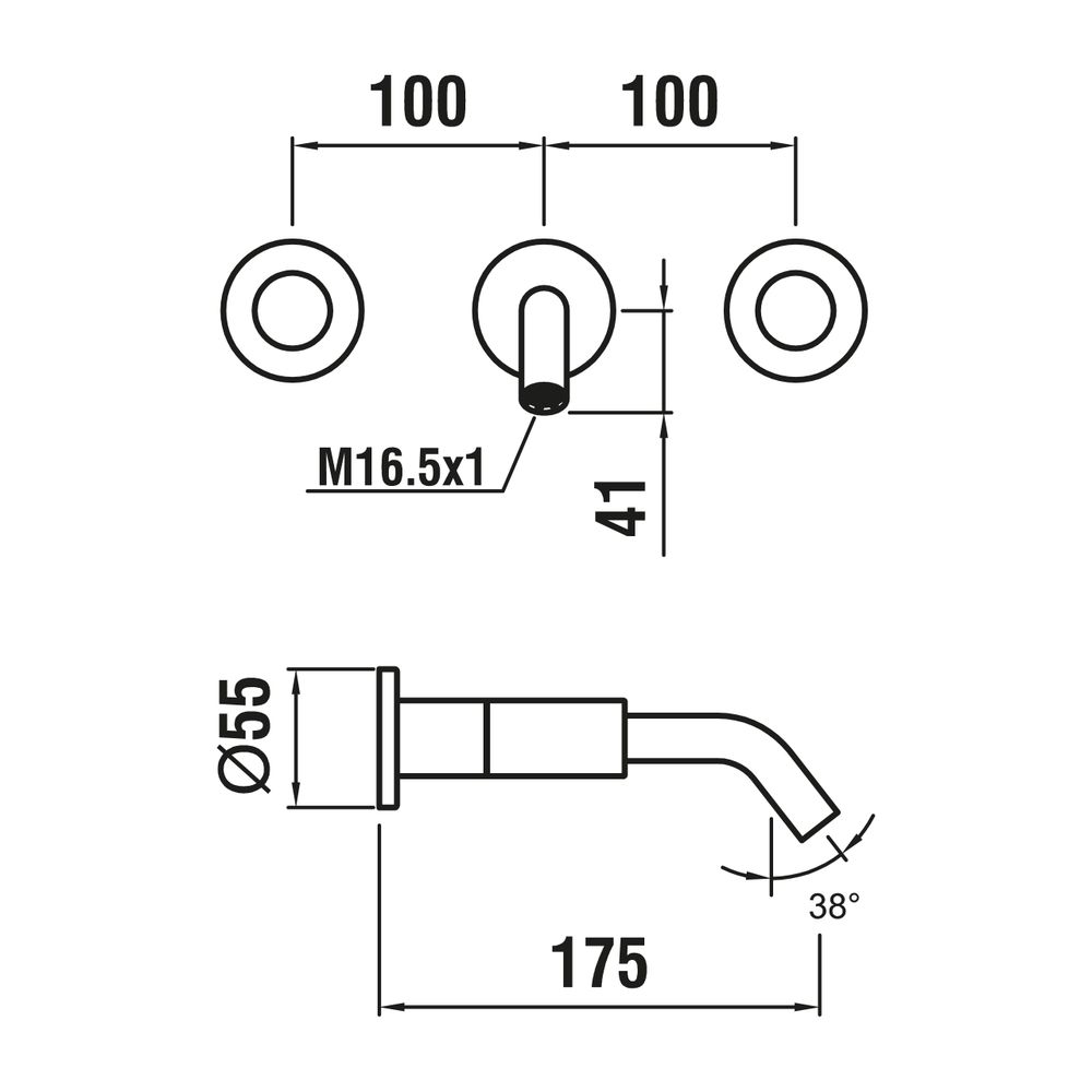 Laufen 3-Loch Waschtischmischer Unterputz Kartell Festauslauf Ausladung 175mm, C... LAUFEN-H3123360041201 7612742481240 (Abb. 2)