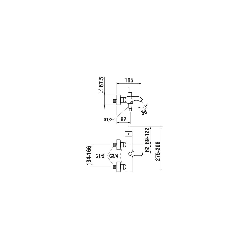 Laufen Einhebel-Wannenmischer Aufputz Kartell mit Kunststoffschlauch 1800mm, Chr... LAUFEN-H3213370041411 7612738968243 (Abb. 2)