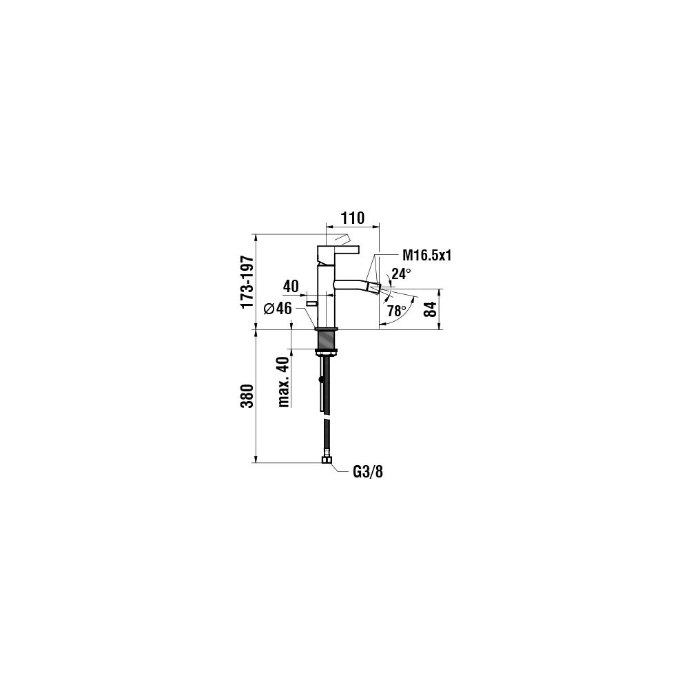 Laufen Einhebel-Bidetmischer mit Deko-Disc, transparent, Kartell, Festauslauf, o... LAUFEN-H3413310041131 7612742516584 (Abb. 2)
