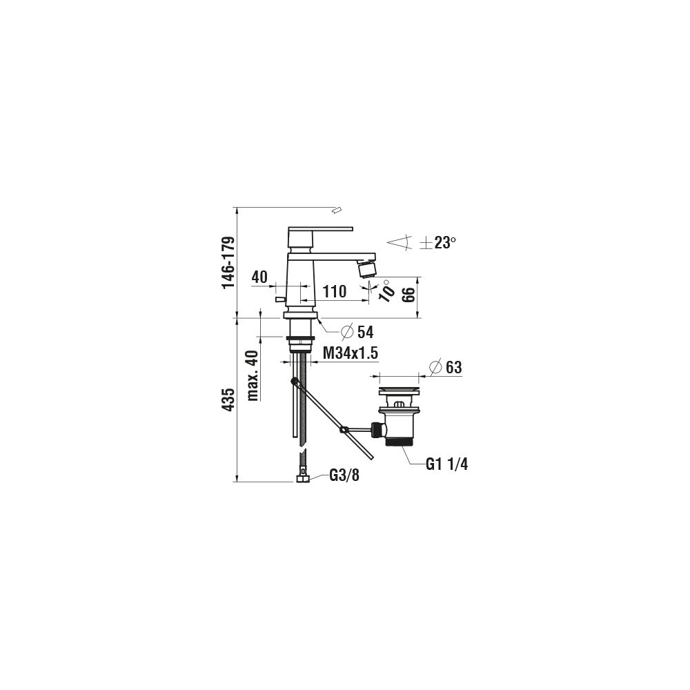 Laufen Einhebel-Bidetmischer The New Classic Festauslauf Ausladung 121mm, Chrom,... LAUFEN-HF900510100000 7612738996857 (Abb. 2)