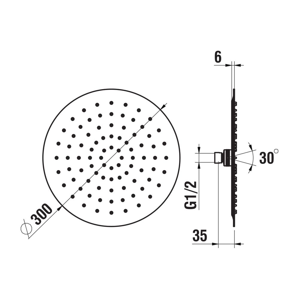 Laufen Kopfbrause Durchmesser 300mm, Edelstahl Rund Ohne Brausenarm, mit RubiCle... LAUFEN-H3679810032311 7612742514146 (Abb. 2)