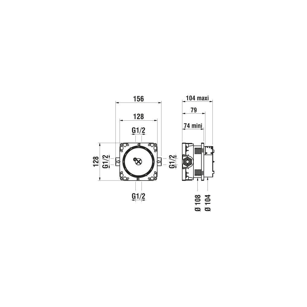 Laufen Unterputz Einbaukörper Simibox Light Einbautiefe von min. 74mm, Anschluss... LAUFEN-HF574037000000 7612738001056 (Abb. 2)