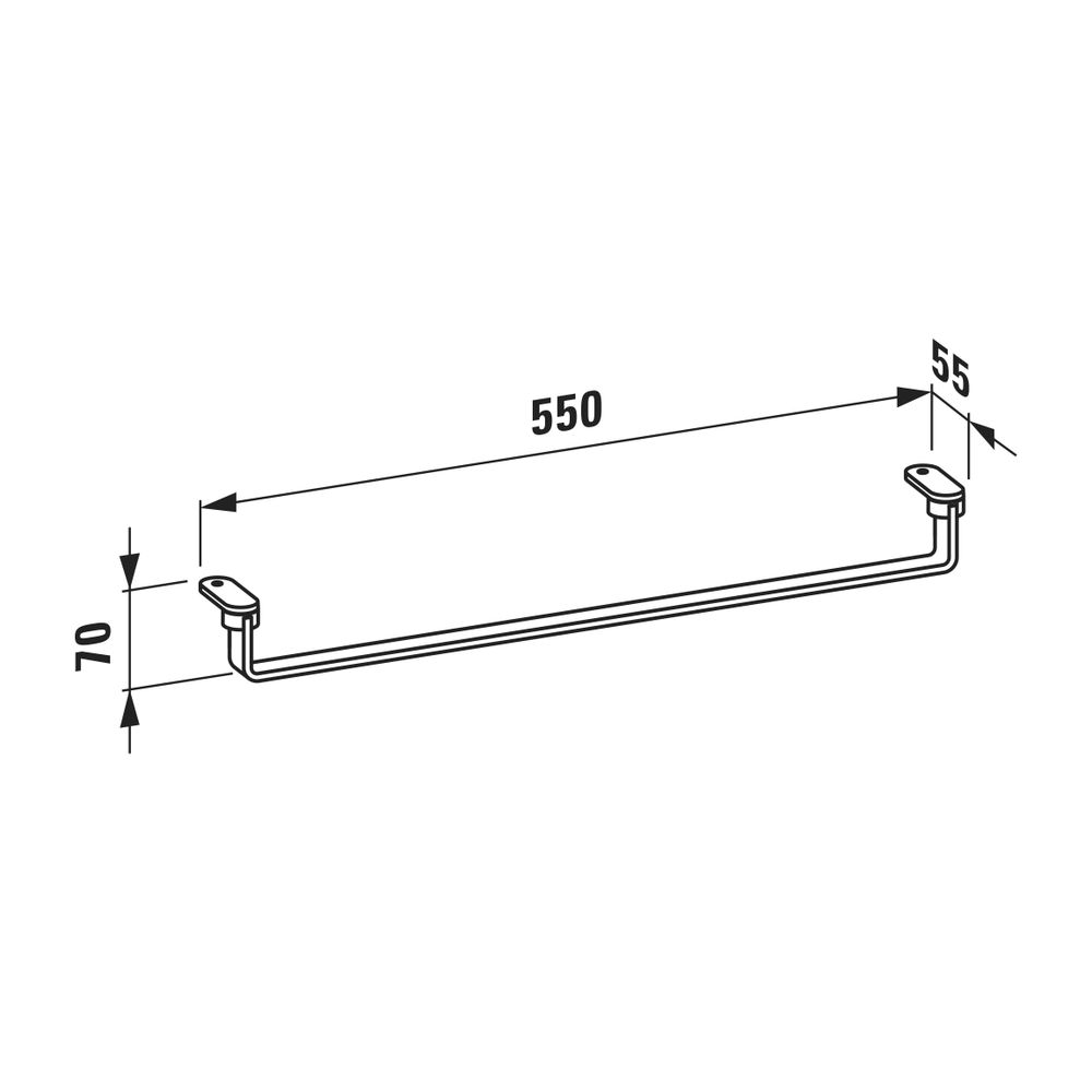 Laufen LANI Handtuchhalter Reling 550mm, Chrom, passend zu Waschtischen Kartell,... LAUFEN-H3811230040001 7612738084714 (Abb. 2)