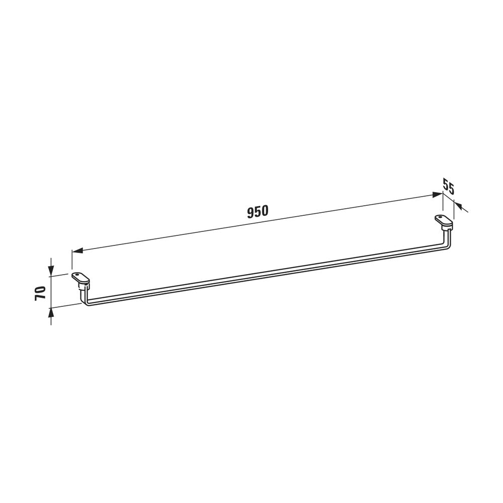 Laufen LANI Handtuchhalter Reling 950mm, Mattschwarz, passend zu Waschtischen Ka... LAUFEN-H3811274500001 7612738116910 (Abb. 2)