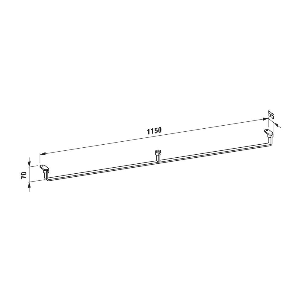 Laufen LANI Handtuchhalter Reling 1150mm, Mattschwarz, passend zu Waschtischen L... LAUFEN-H3811284500001 7612738116934 (Abb. 2)
