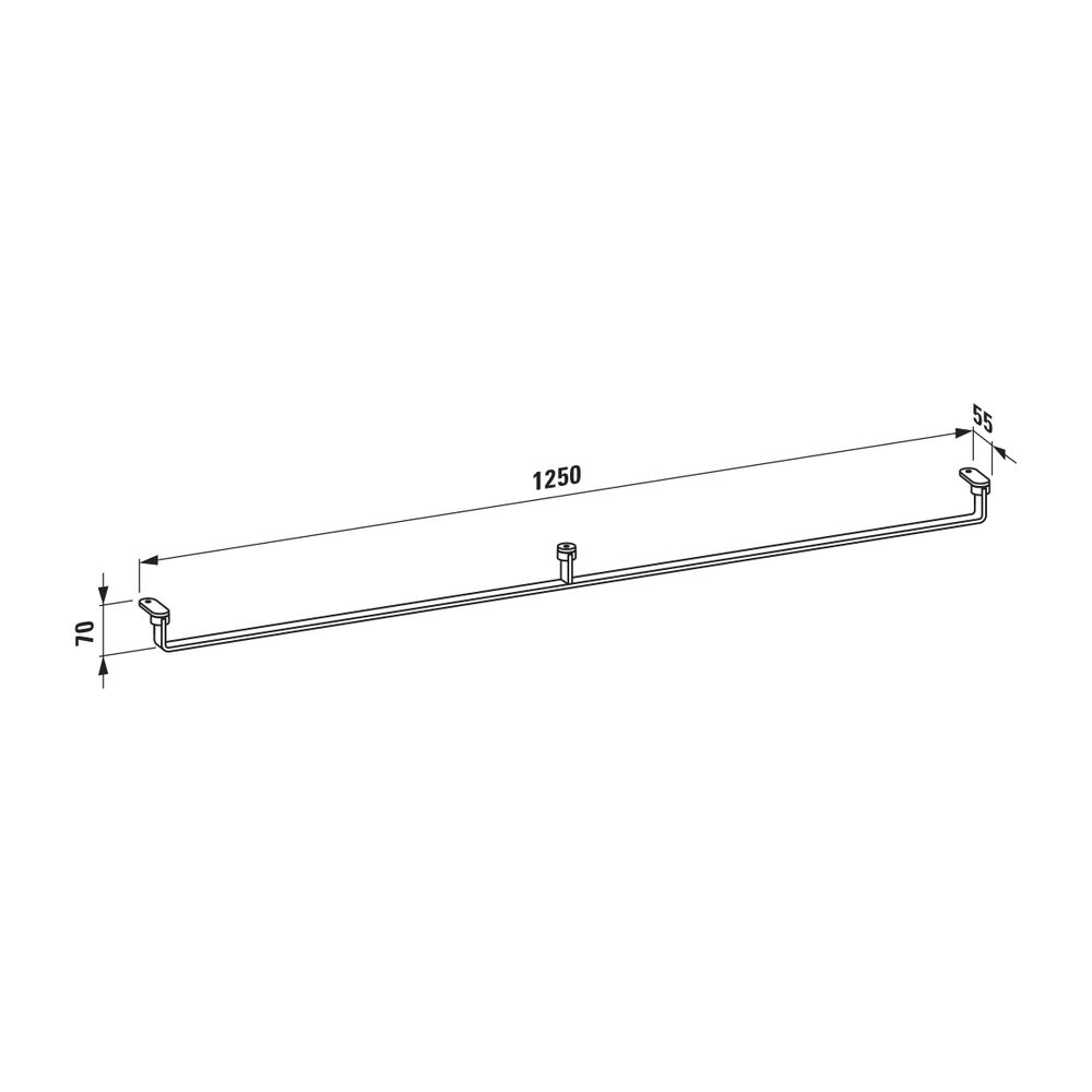 Laufen LANI Handtuchhalter Reling 1250mm, Chrom, passend zu Waschtischen Laufen ... LAUFEN-H3811290040001 7612738084776 (Abb. 2)