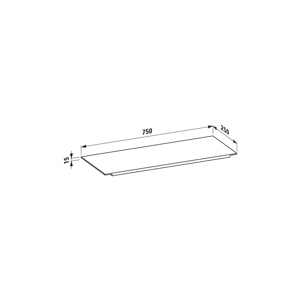 Laufen Ablage Kartell 250x750x15mm, Kristallklar... LAUFEN-H3853320840001 7612738295158 (Abb. 2)