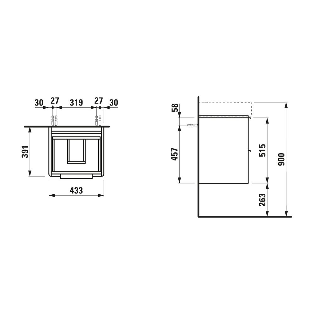 Laufen Waschtischunterbau BASE für VAL 391x433x515mm, Verkehrsgrau, 2 Schubladen... LAUFEN-H4021321102661 7612738972578 (Abb. 2)