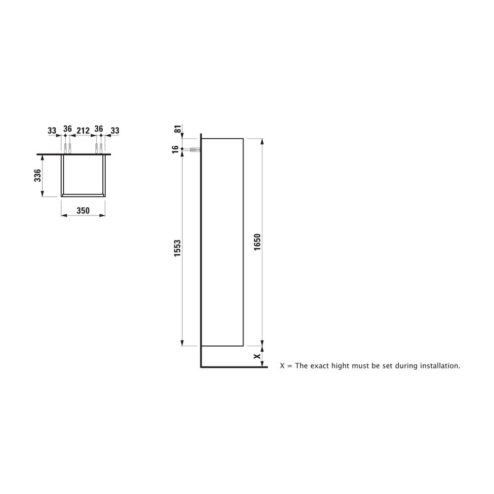 Laufen Hochschrank BASE für Pro S Set 336x350x1650mm, Verkehrsgrau, 2 Türen Scha... LAUFEN-H4027011102661 7612738973001 (Abb. 2)
