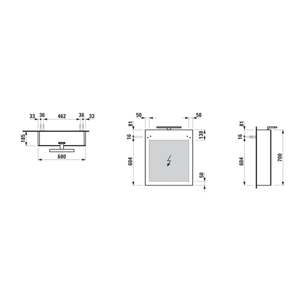 Laufen Spiegelschrank BASE, 185x600x700mm, Multicolor, 1 Tür Scharnier rechts, L... LAUFEN-H4027521109991 7612738914271 (Abb. 2)