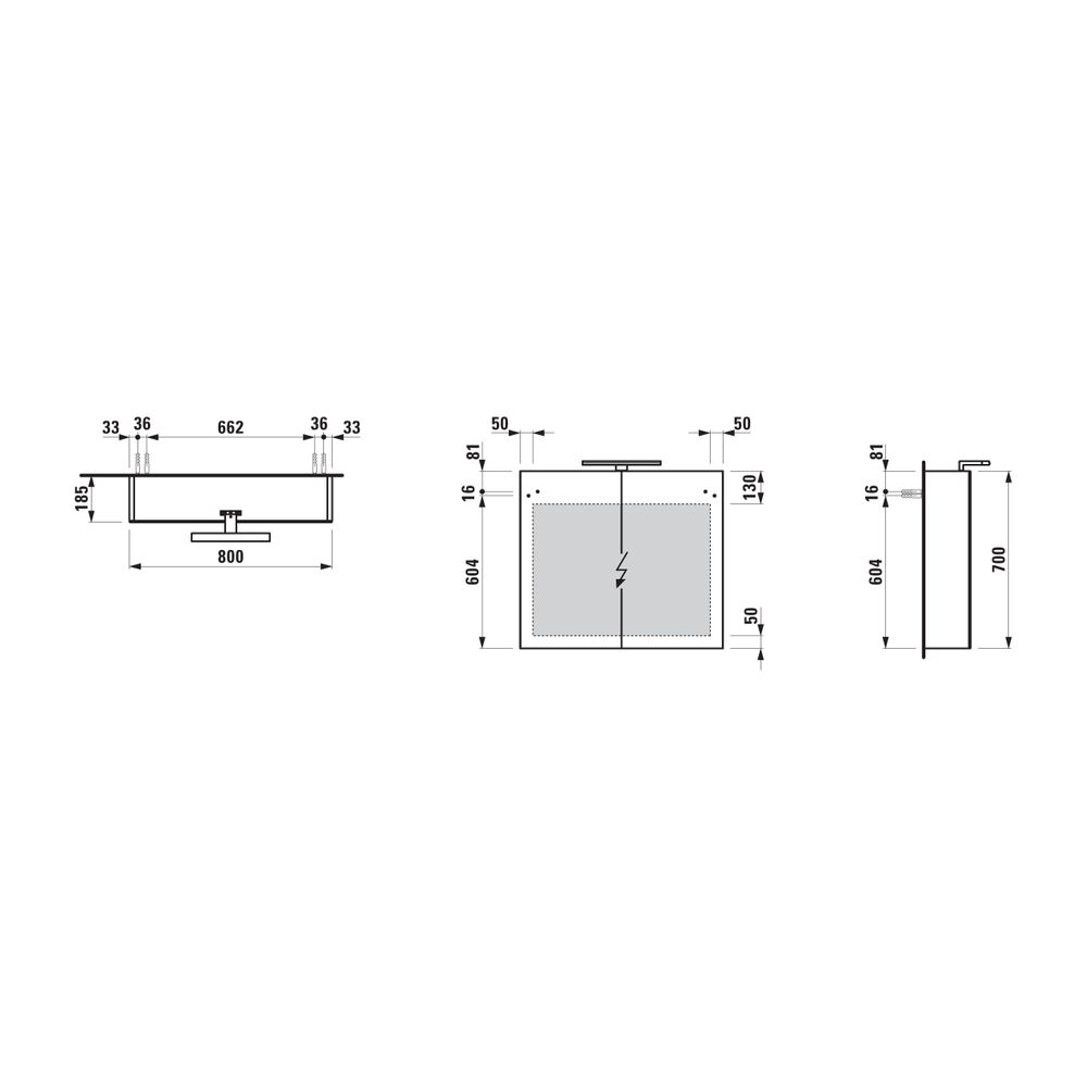 Laufen Spiegelschrank BASE, 185x800x700mm, glänzend Weiß, 2 Türen, LED-Beleuchtu... LAUFEN-H4028021102611 7612738914493 (Abb. 2)