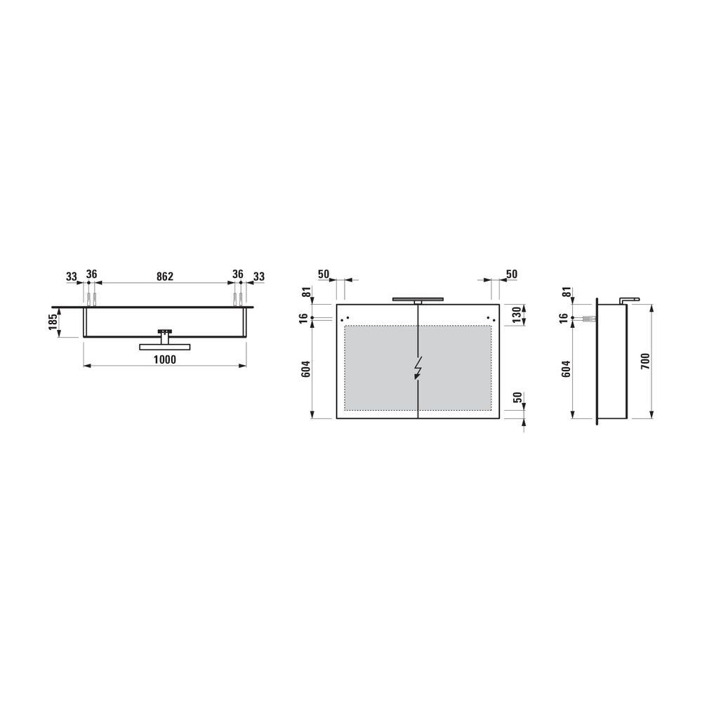 Laufen Spiegelschrank BASE, 185x1000x700mm, Multicolor, 2 Türen, LED-Beleuchtung... LAUFEN-H4028521109991 7612738914677 (Abb. 2)